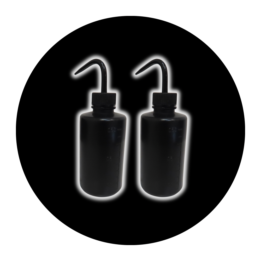 Black lash wash bottle